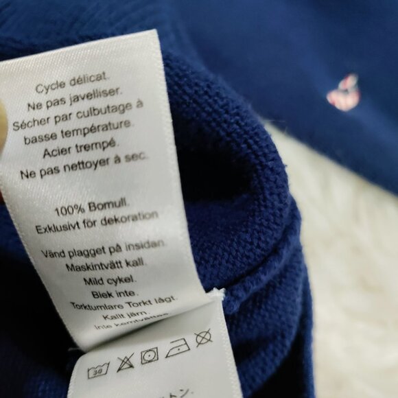 Vineyard Vines Navy Blue Whale Embroidered Preppy Hipster Sweater Men's Medium - Picture 9 of 13